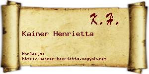 Kainer Henrietta névjegykártya