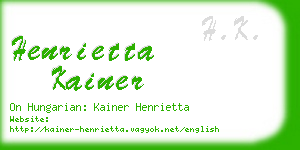henrietta kainer business card